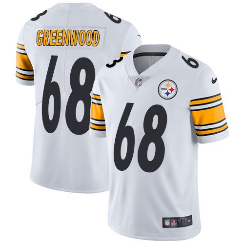Men Pittsburgh Steelers #68 Greenwood Nike White Vapor Limited NFL Jersey